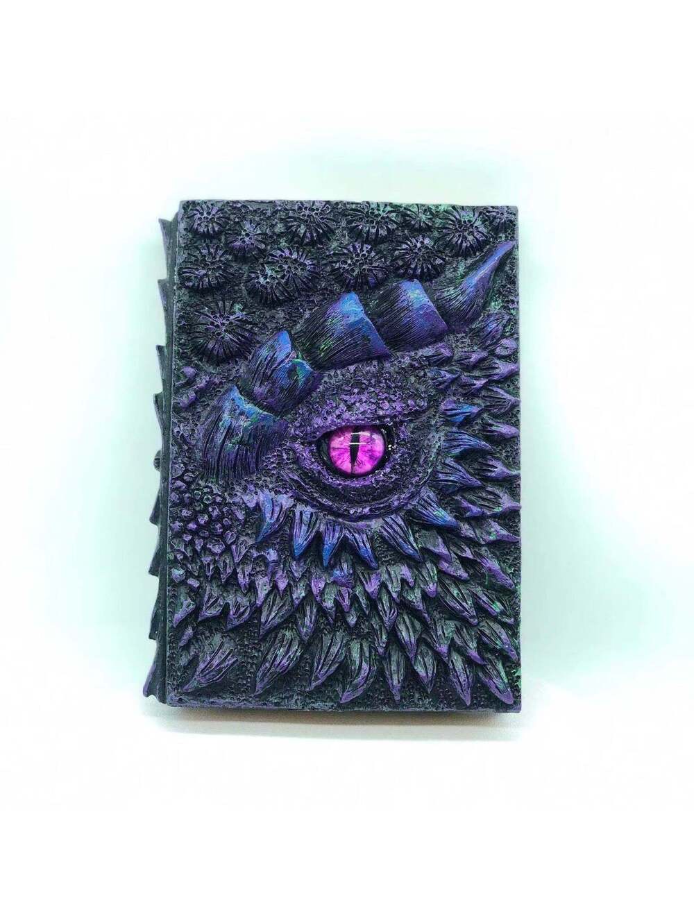 3D Dragon Eye Resin Journal Purple – Handmade Gothic Embossed A5 Notebook